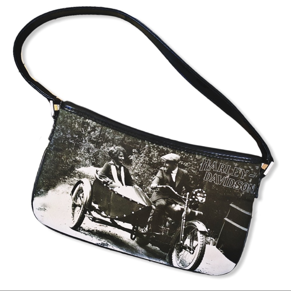 Harley Davidson Rare Black/White Vintage Wristlet